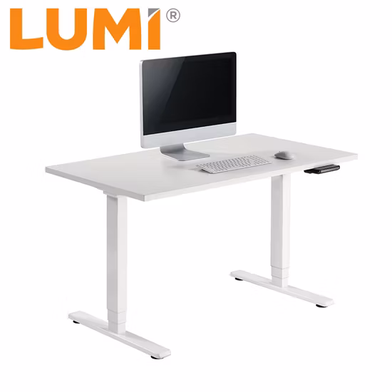 High Quality OEM ODM Modern Ergonomic Fashion Home Office Furniture 3 Stage Dual Motor Electric Stand up Computer Laptop Study Height Adjustable Standing Table